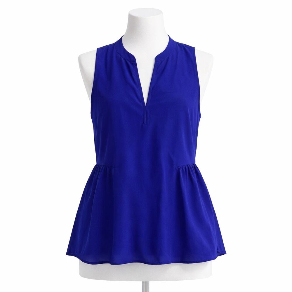 Amanda Uprichard 100% Silk Top Size S Cobalt Blue Sleeveless Silky Flowy *READ